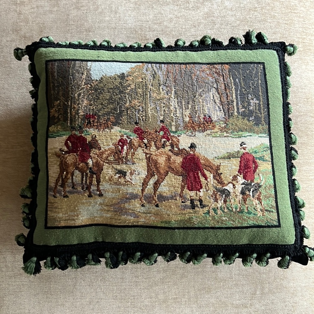 Pre owned Horchow needle point pillow.